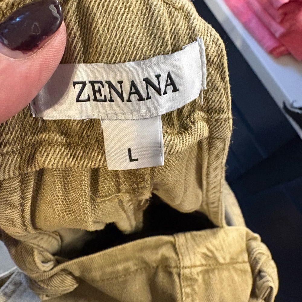 Zenana Outfitters Tan Utility  Overalls - Picture 2 of 3